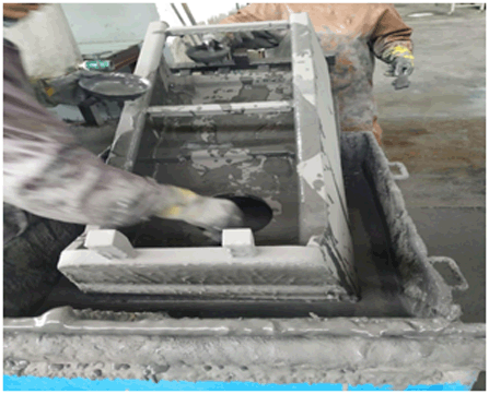 Process of rolling mill side brick groove casted by LFC